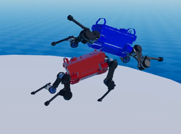 Learning RoboSumo for quadruped robots